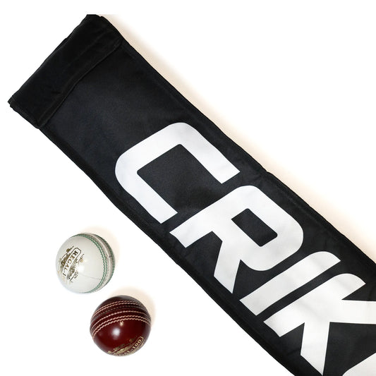 Crikon logo on black padded cricket bat cover premium waterproof cricket gear.