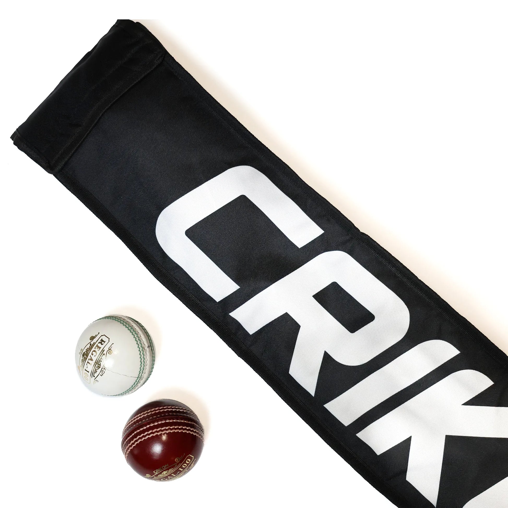 Crikon logo on black padded cricket bat cover premium waterproof cricket gear.
